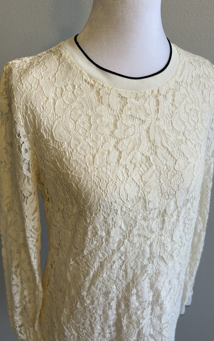 VTG Ralph Lauren Crochet Lace Dress S 2 Coastal Floral Old Money Formal Party